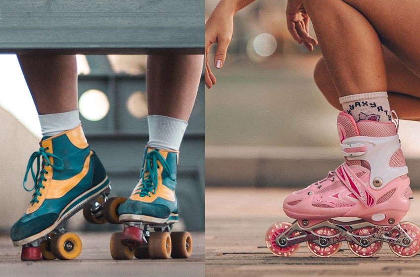 difference between roller skates and rollerblades