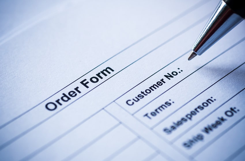 using order form for selling food online